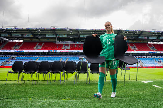 Goalkeeper Guro Pettersen of the Norwegian women's national