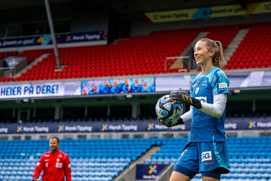 Goalkeeper Cecilie Fiskerstrand of the Norwegian women's