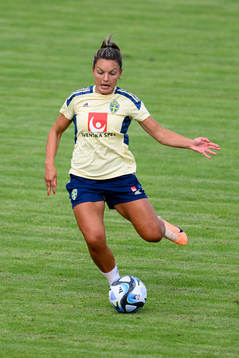 Johanna Rytting Kaneryd at a training session with the