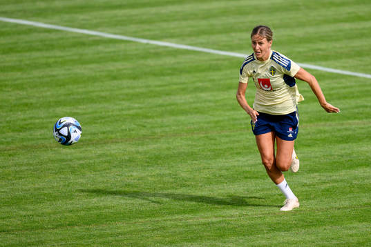 Emma Kullberg at a training session with the Swedish