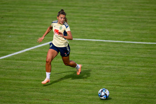 Johanna Rytting Kaneryd at a training session with the
