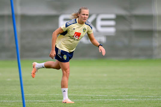 Magdalena Eriksson at a training session with the Swedish