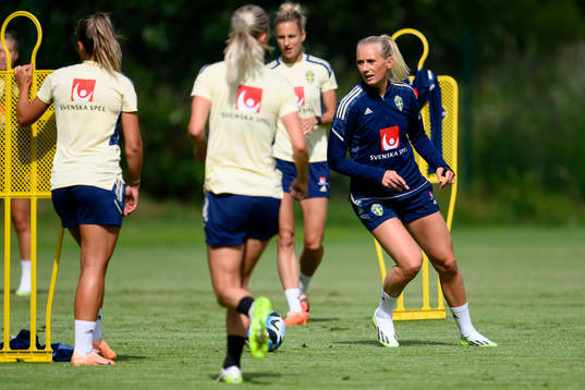 Stina Blackstenius at a training session with the Swedish