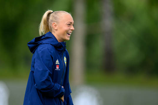 Hanna Bennison at a training session with the Swedish