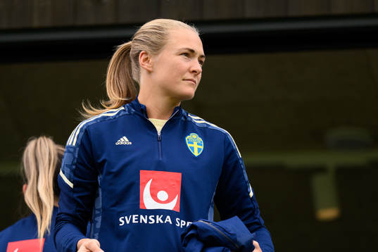 Magdalena Eriksson at a training session with the Swedish