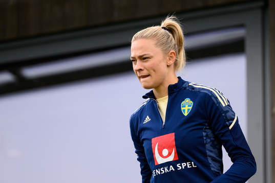 Fridolina Rolfö at a training session with the Swedish
