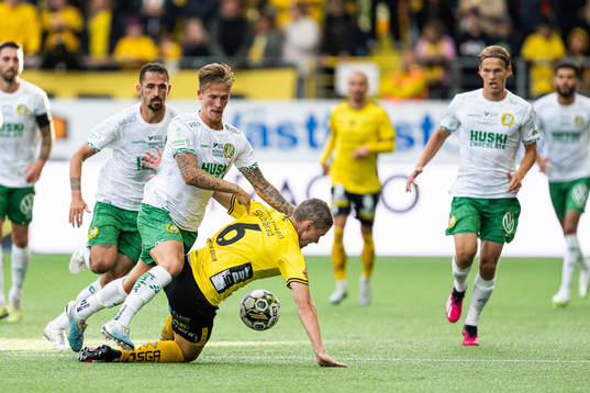 Hammarbys Fredrik Hammar och Elfsborgs Andre Ibsen Rømer