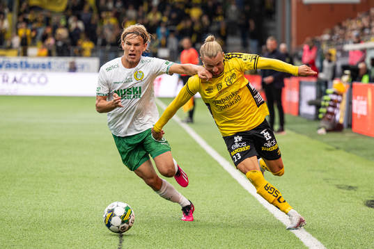 Hammarbys Markus Karlsson och Elfsborgs Niklas Hult