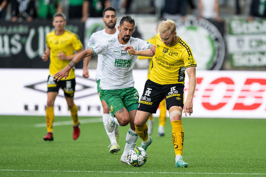 Hammarbys Nahir Besara och Elfsborgs Sveinn Guðjohnsen