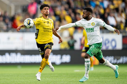 Elfsborgs Ahmed Qasem och Hammarbys Shaquille Pinas