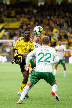 Elfsborgs Michael Baidoo och Hammarbys Fredrik Hammar