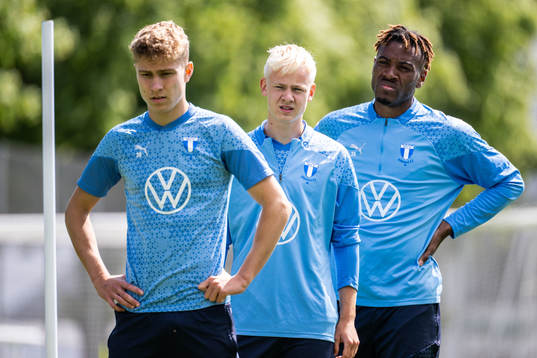 Malmö FFs Hugo Bolin, Otto Rosengren och Samuel Kotto