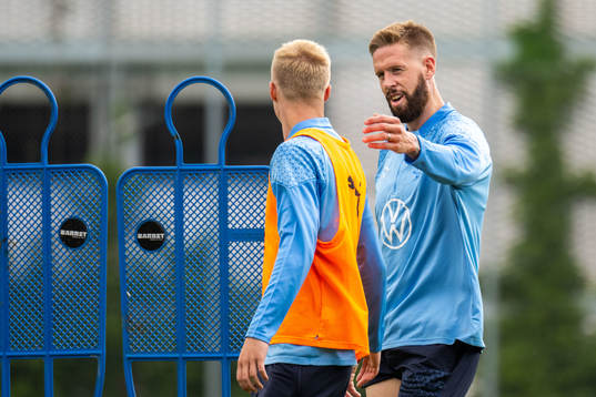 Malmö FFs Daniel Gudjohnsen och Pontus Jansson