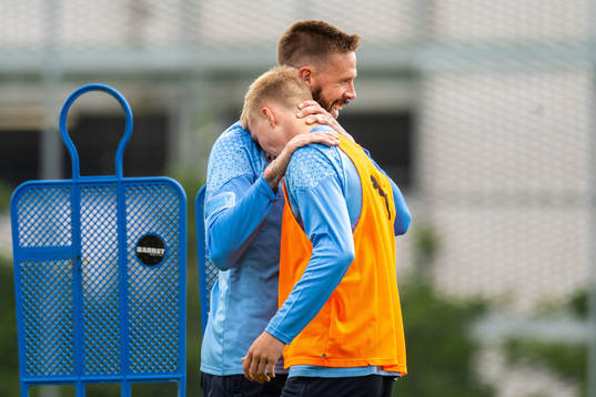 Malmö FFs Daniel Gudjohnsen och Pontus Jansson
