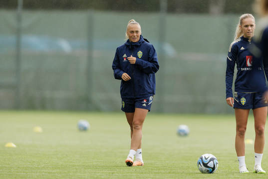 Hanna Bennison at a training session with the Swedish