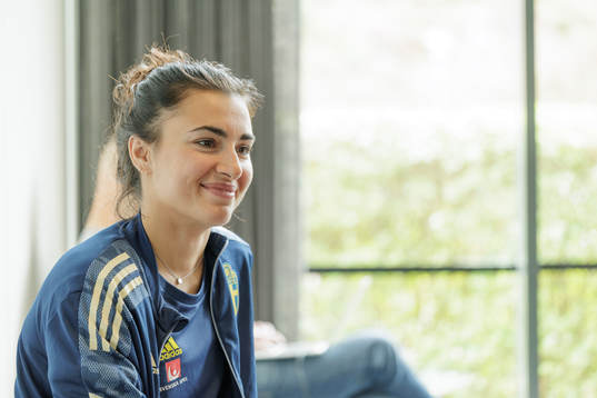 goalkeeper Zecira Musovic at a training session with the