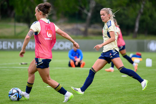 Hanna Lundkvist at a training session with the Swedish