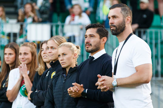 Hammarbys tränare Pablo Pinones-Arce och sportchef Johan