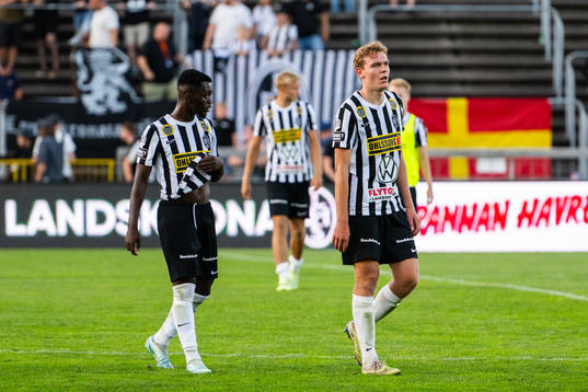 Landskronas Kofi Asare och Melker Jonsson deppar