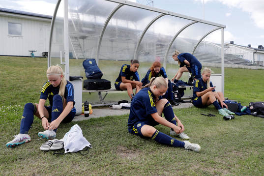 Under en träning med Sveriges u16 landslag