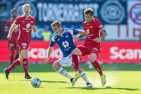 Sivert Mannsverk of Molde and Frederik Børsting of Brann