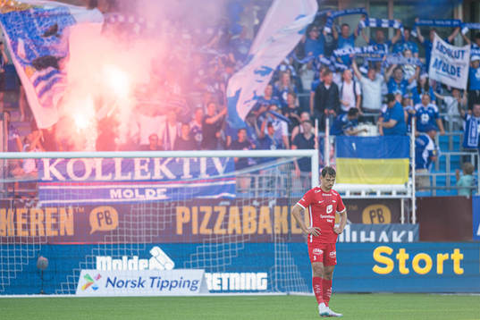 Fredrik Pallesen Knudsen of Brann looks dejected