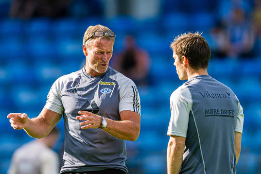 Trond Strande, assistant coach of Molde, and Eirik Mæland,