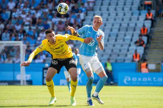 Mjällbys Noah Eile och Malmö FFs Søren Rieks