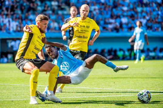 Mjällbys Ivan Kricak mot Malmö FFs Taha Ali