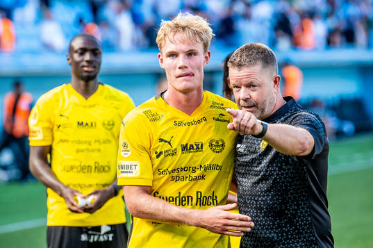 Mjällbys Max Fenger och tränare Anders Torstensson