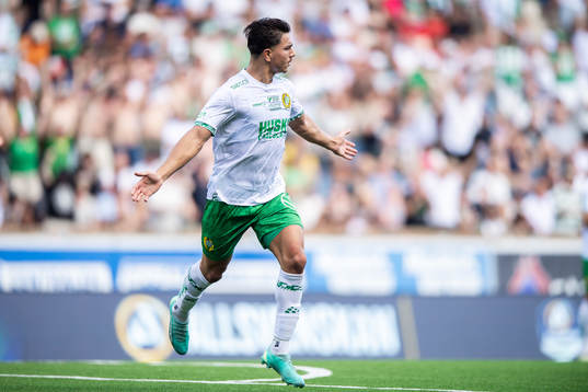 Hammarbys Jusef Erabi jublar