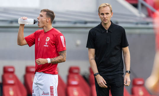 Kalmars Mileta Rajovic och tränare Henrik Jensen