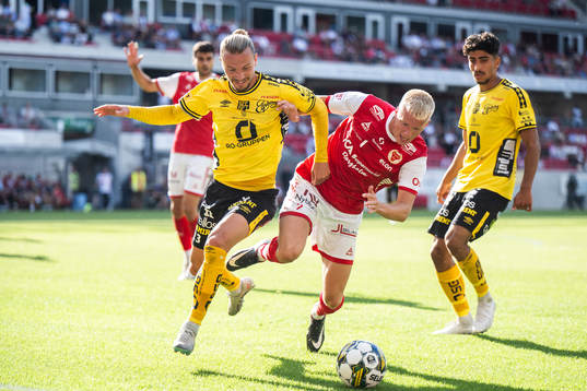 Elfsborgs Niklas Hult och Kalmars Axel Lindahl
