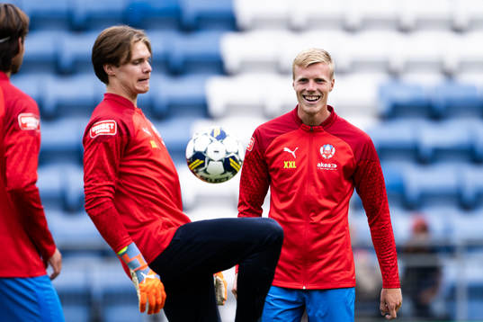 Helsingborgs målvakt Nils Arvidsson och Emil Hellman