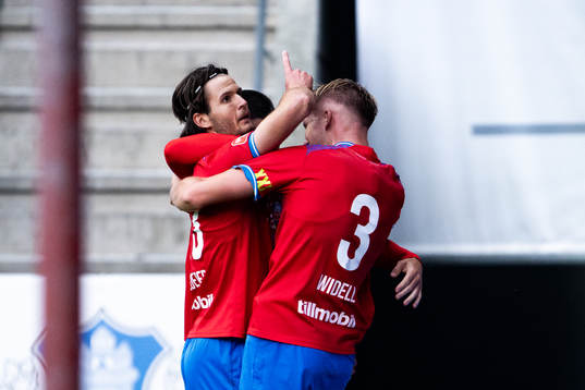 Helsingborgs Wilhelm Loeper och Casper Widell jublar