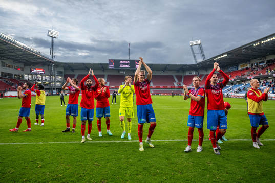 Helsingborgs spelare jublar