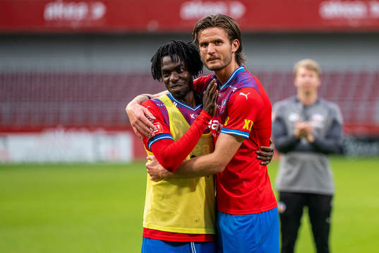 Helsingborgs Benjamin Acquah och Wilhelm Loeper