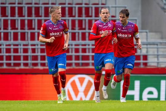 Helsingborgs Casper Widell, Ervin Gigovic och Thomas Rogne