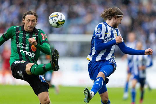 Varbergs Joakim Lindner och IFK Göteborgs Gustaf Norlin