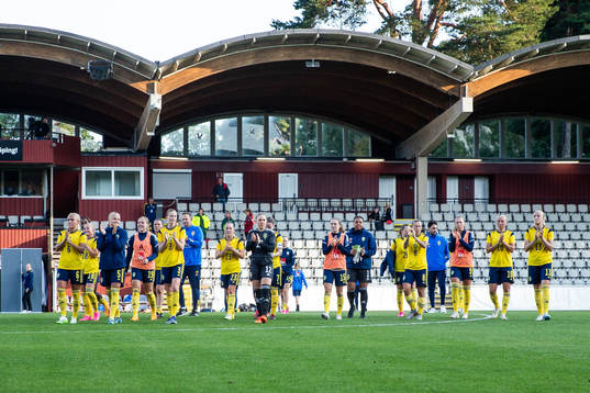 Players of Sweden celebrate