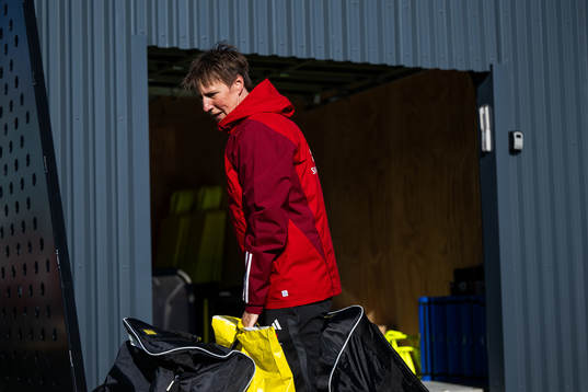 Equipment manager Jessica Karlsson of the Swedish women's