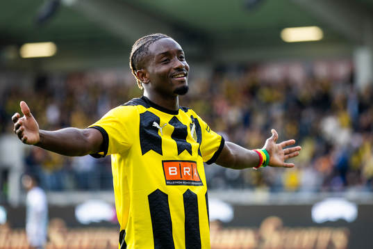 Ibrahim Sadiq of Häcken celebrates