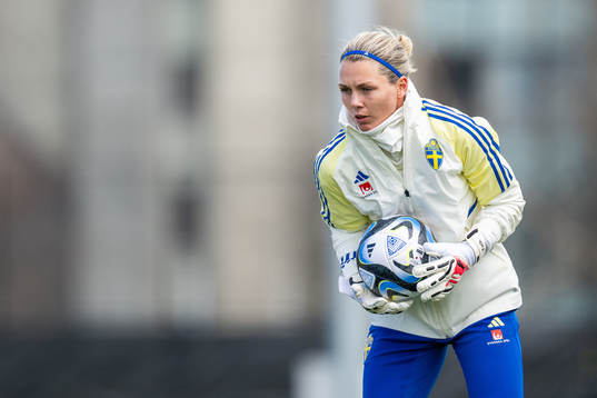 Goalkeeper Jennifer Falk of the Swedish women's national