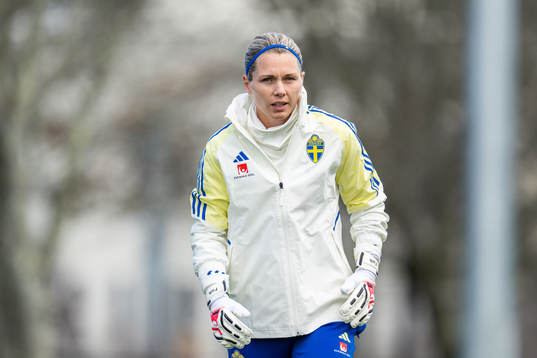 Goalkeeper Jennifer Falk of the Swedish women's national
