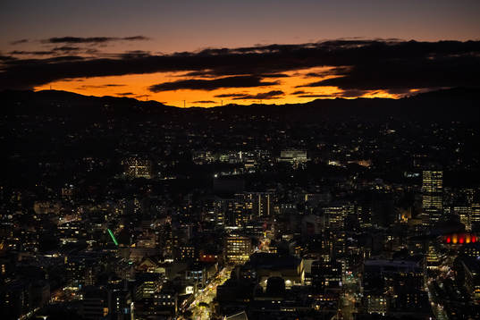 The city of Wellington is seen at dusk