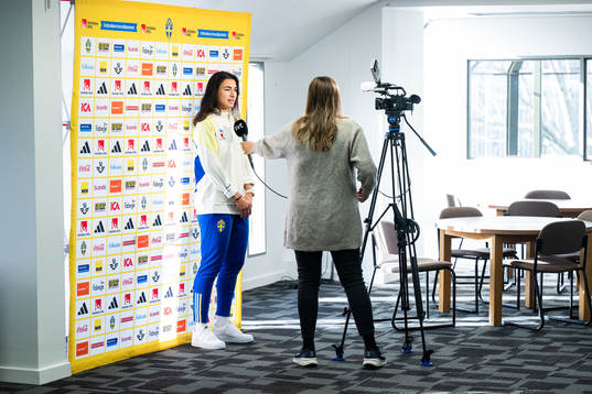 Goalkeeper Zecira Musovic of the Swedish women's national