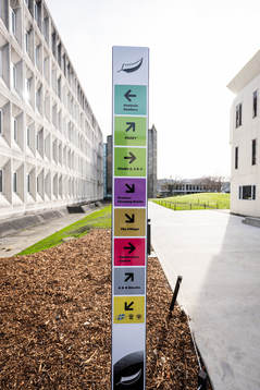 A sign showing directions