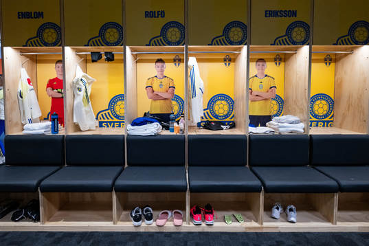 Space in the changing room belonging to goalkeeper Tove