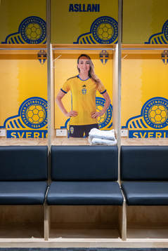 Space in the changing room belonging to Kosovare Asllani