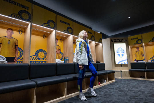 Rebecka Blomqvist in the changing room